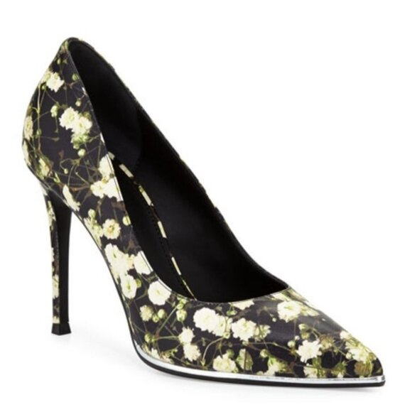 GIVENCHY 41 11 Escarpin Floral Print Pumps Photorealistic Babys Breath Stiletto - Picture 1 of 9